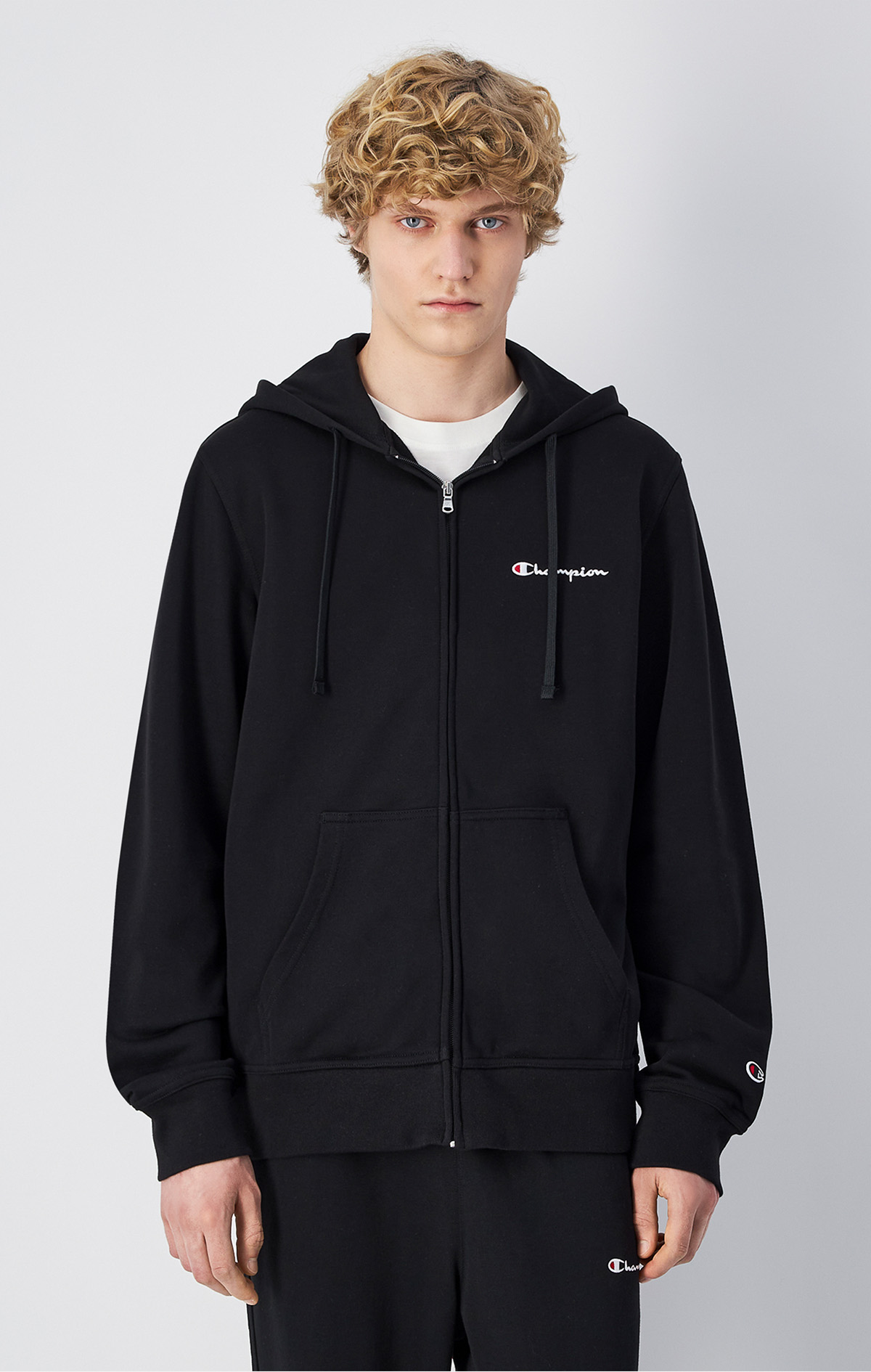 Siyah Full Zip Hoodie Sweatshirt | Champion Türkiye