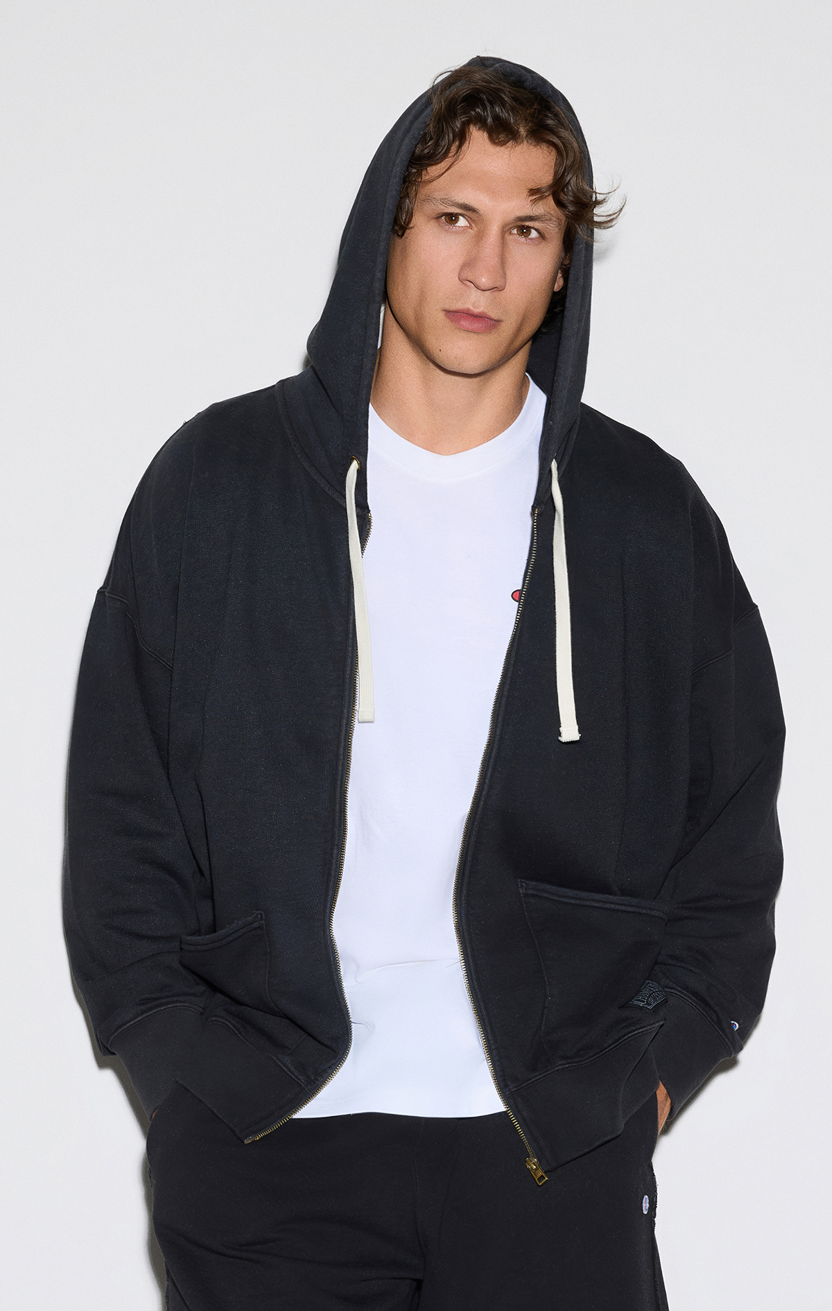 ZIP UP HOODIE 【チャングンソク】 Time Capsule Erkek Kırmızı Loose Fit Full Zip Hoodie Sweatshirt