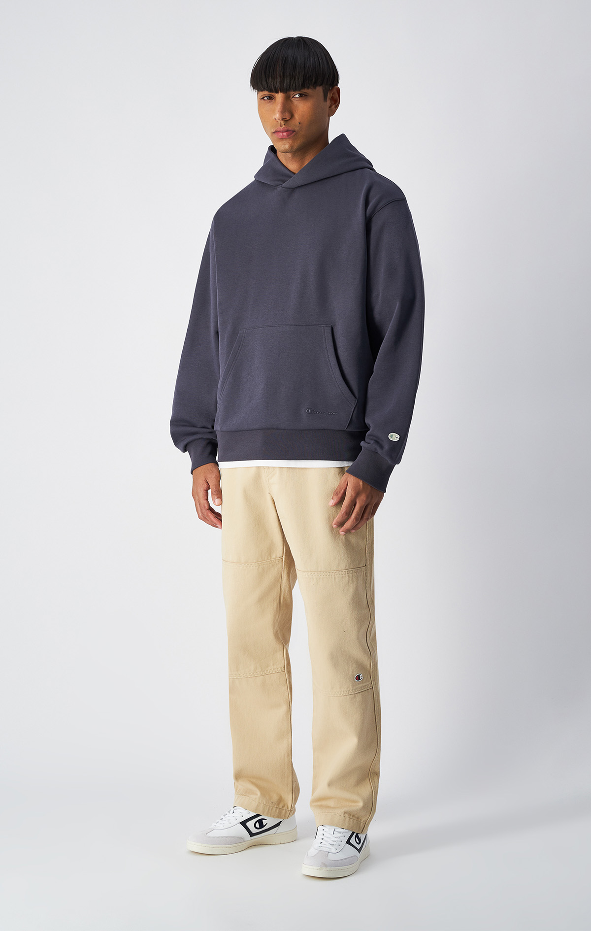 Eco Future Erkek Gri Standard Fit Hooded Sweatshirt | Champion Türkiye