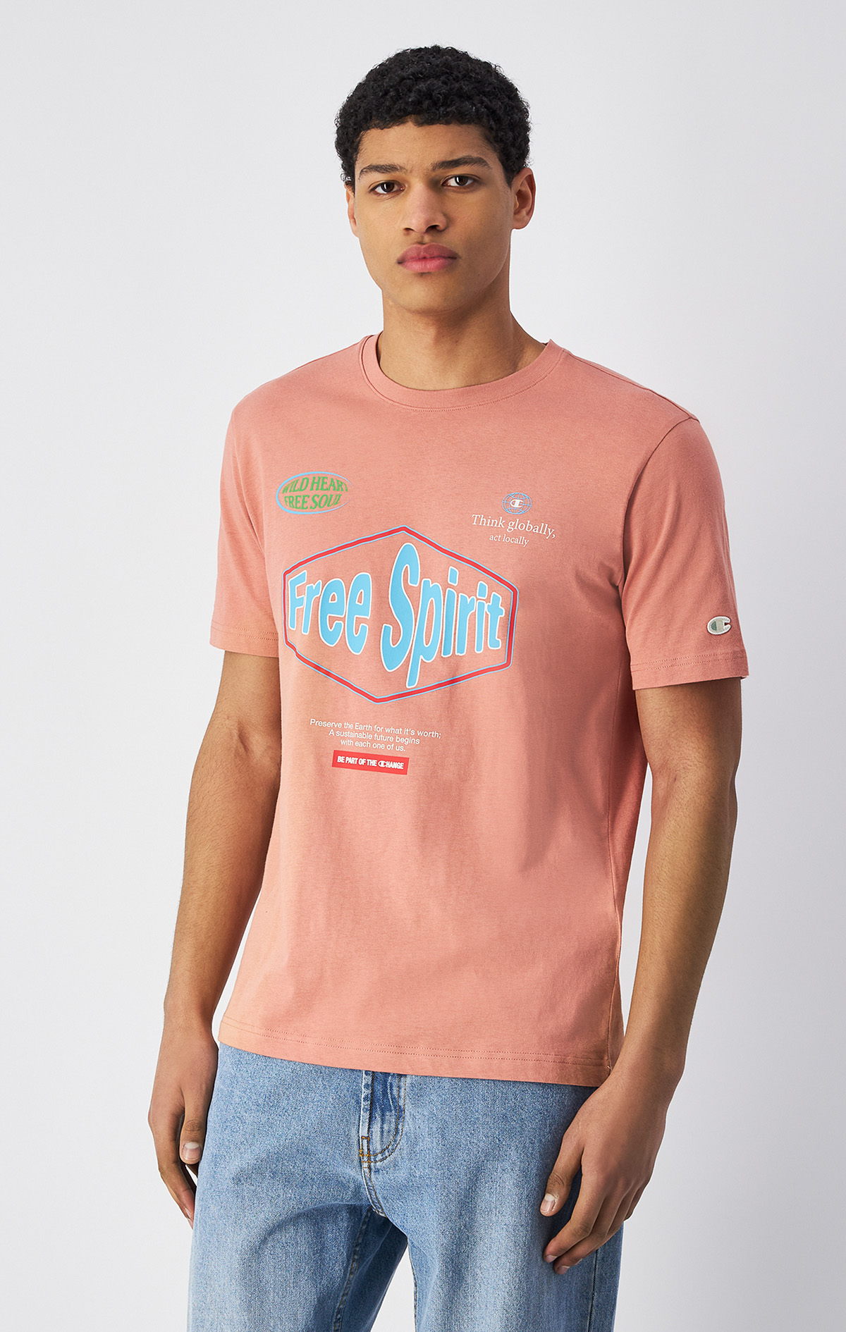 Eco Future Erkek Gri Standard Fit SS Tee | Champion Türkiye