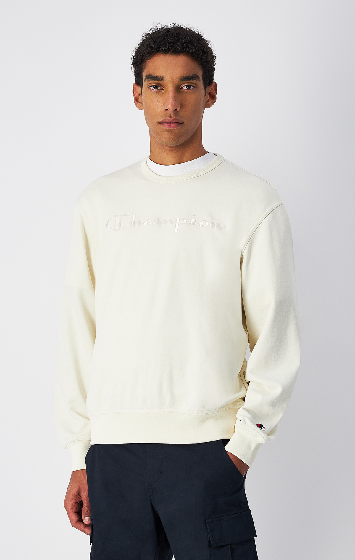Icons Erkek Mavi Standard Fit Crewneck Sweatshirt | Champion Türkiye