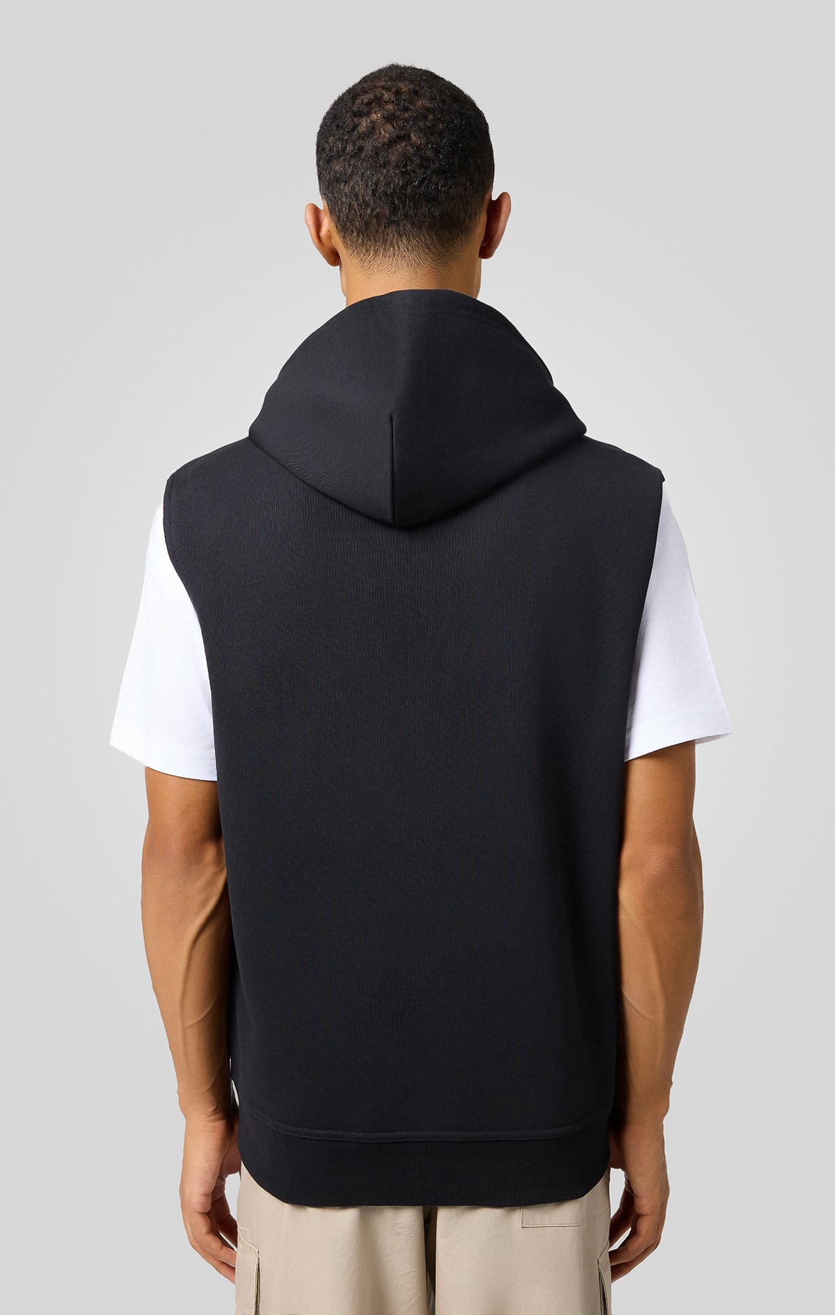 Icons Erkek Beyaz Standard Fit Hooded Sleeveless Sweatshirt