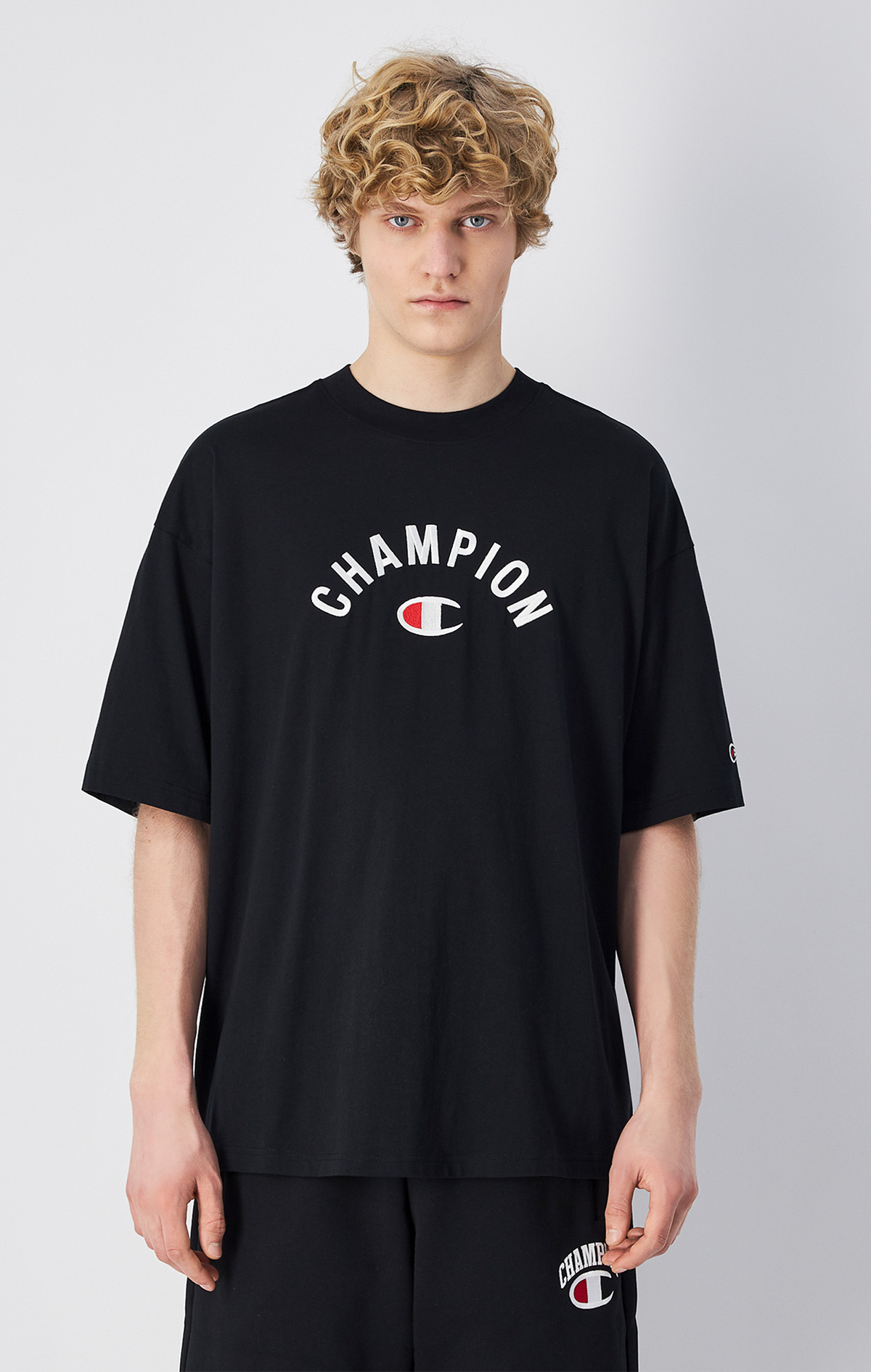 Icons Erkek Siyah T-Shape T-Shape Tee | Champion Türkiye