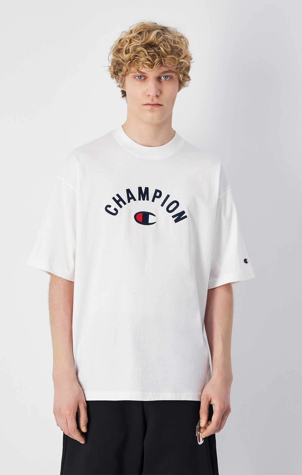 Icons Erkek Beyaz T-Shape T-Shape Tee | Champion Türkiye
