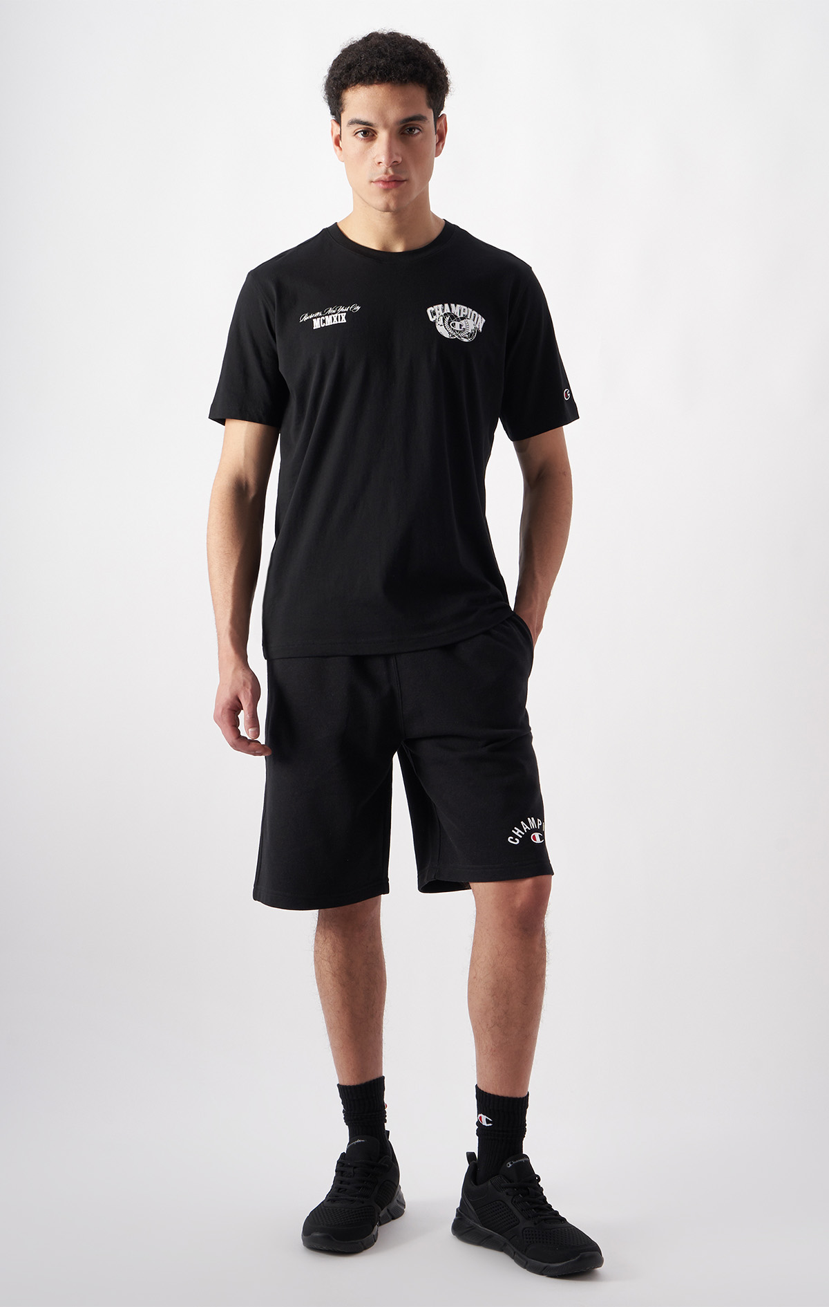 Authentic Pants Erkek Siyah Standard Fit Shorts | Champion Türkiye