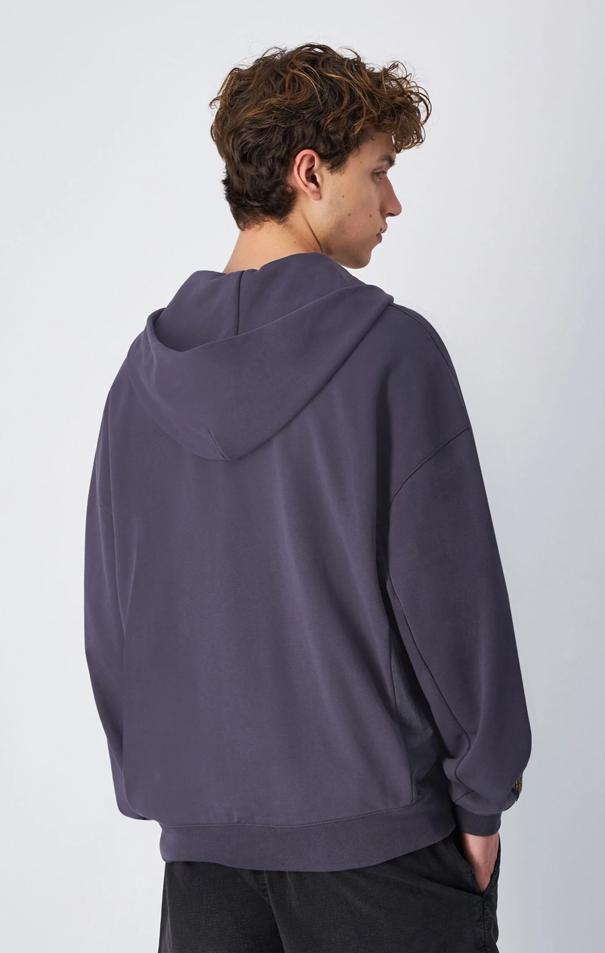 Desert Trip Erkek Gri Loose Fit Full Zip Hoodie Sweatshirt