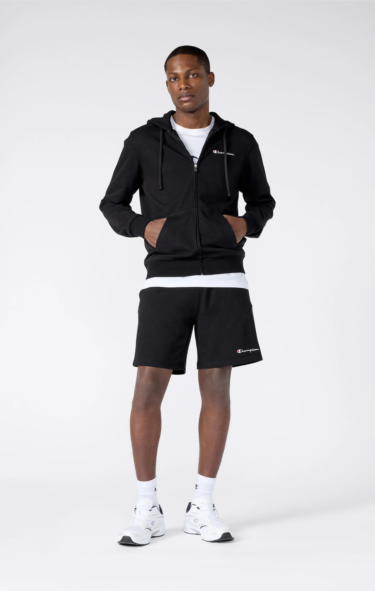 Icons Erkek Siyah Standard Fit Bermuda | Champion Türkiye