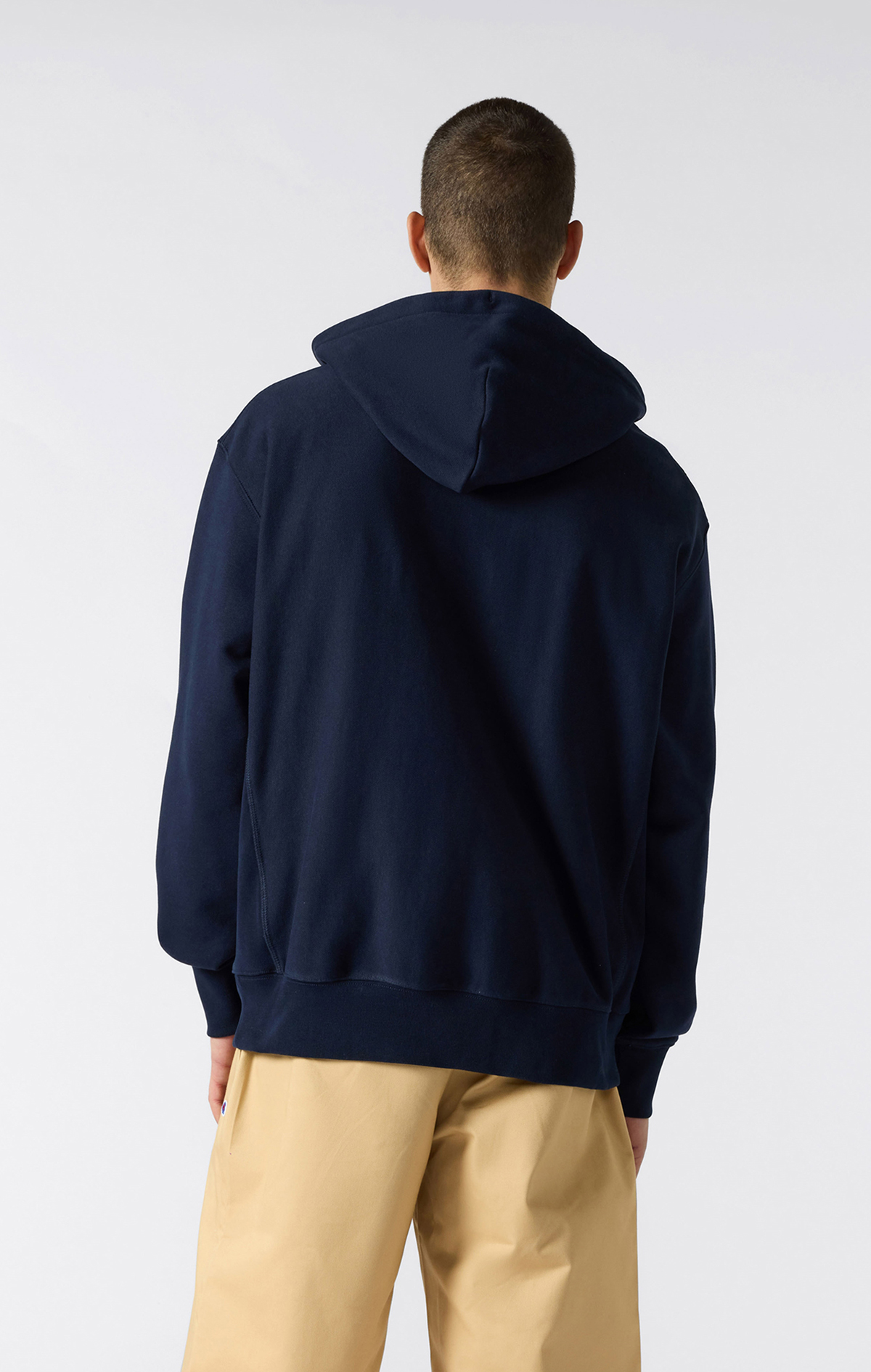Reverse Weave Core Erkek Lacivert Standard Fit Full Zip Hoodie