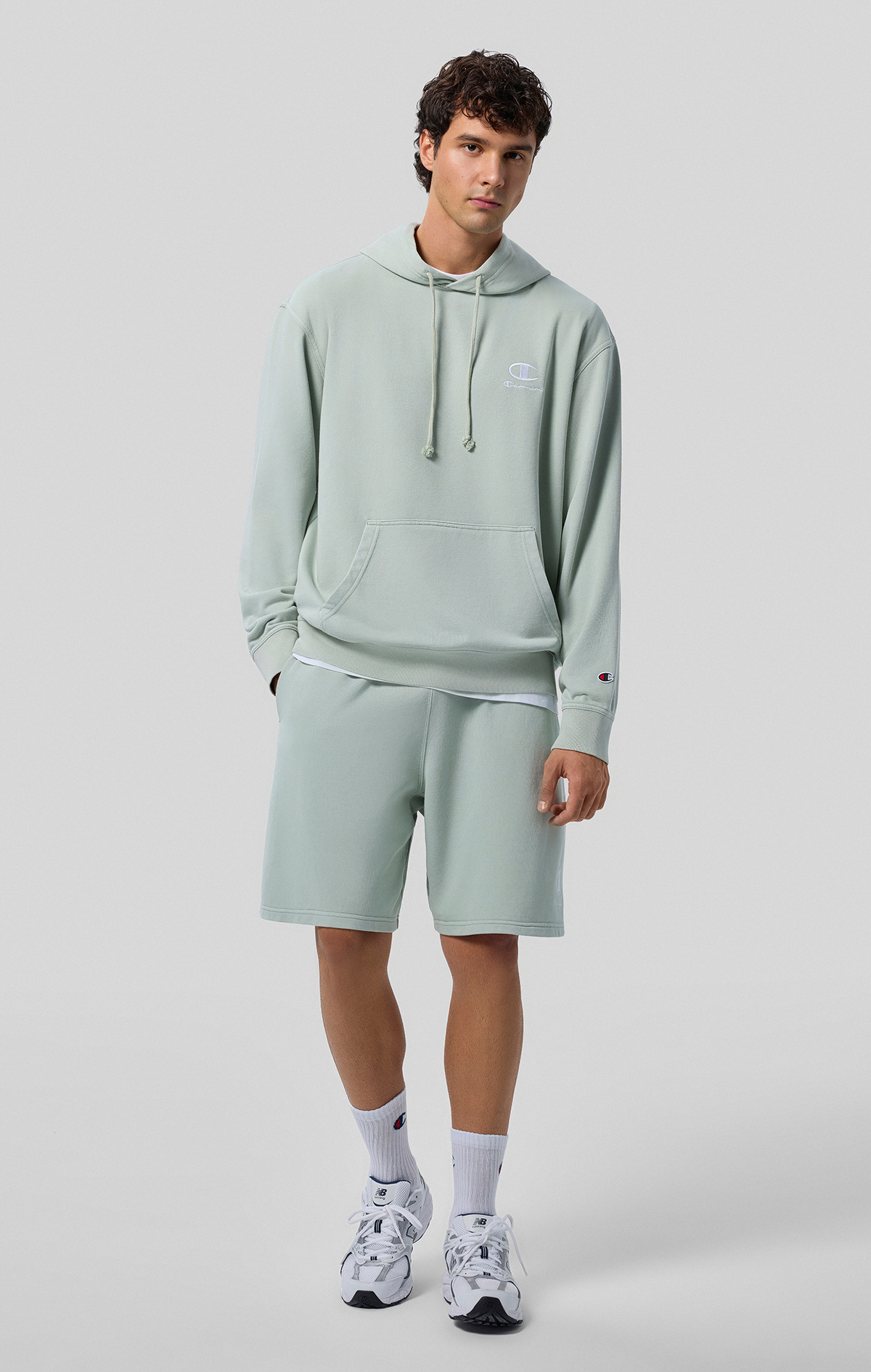 Icons Plush Wash Erkek Yeşil Standard Fit Hooded Sweatshirt