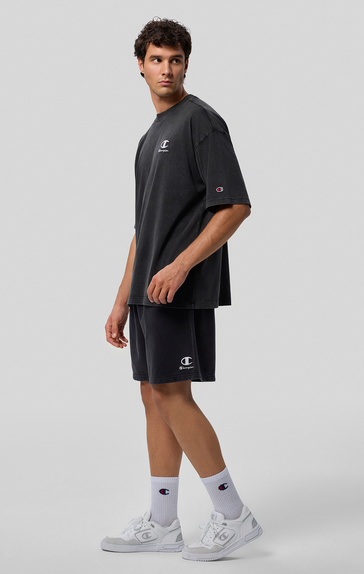 Icons Plush Wash Erkek Siyah Standard Fit Shorts | Champion Türkiye