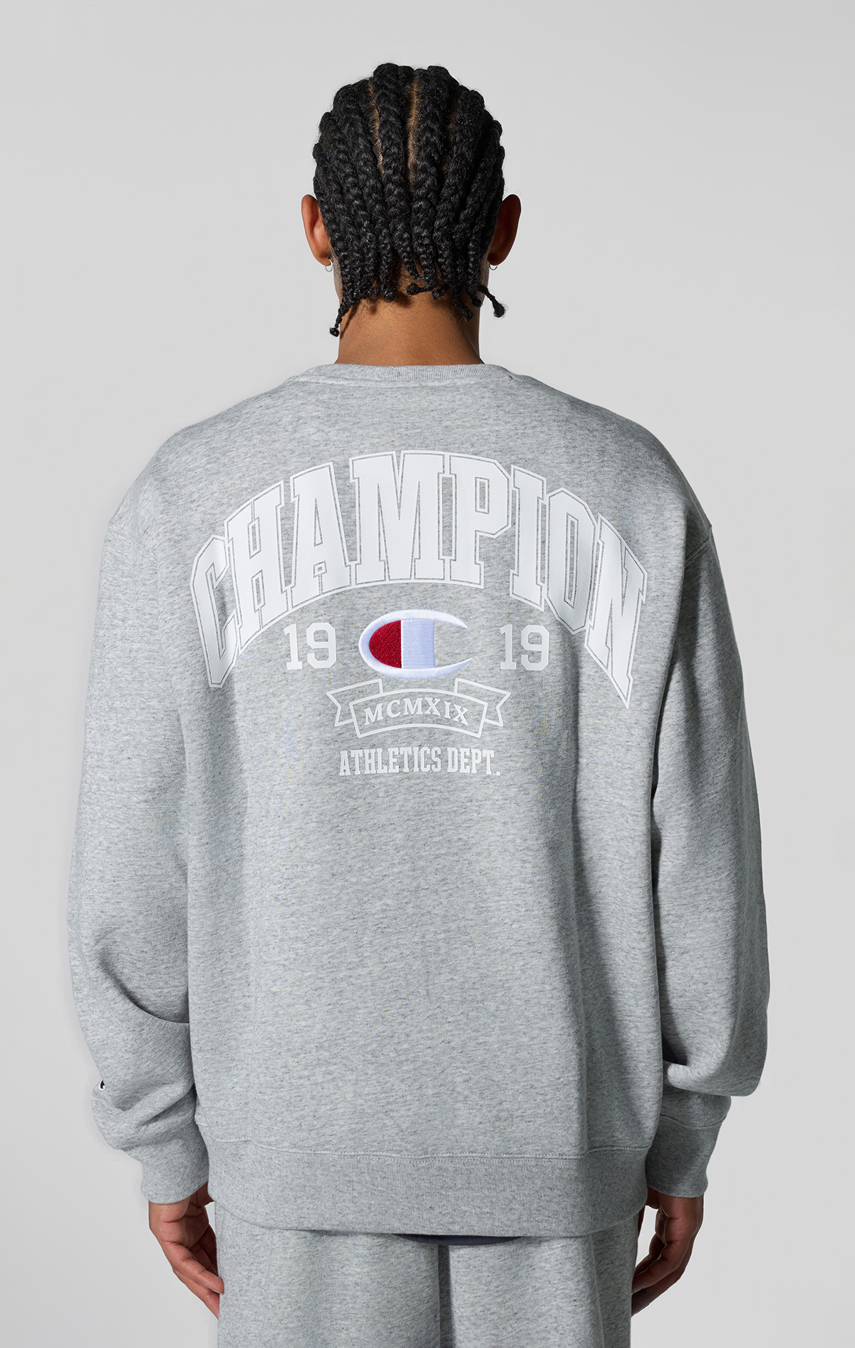 Street Varsity Erkek Gri Standard Fit Crewneck Sweatshirt