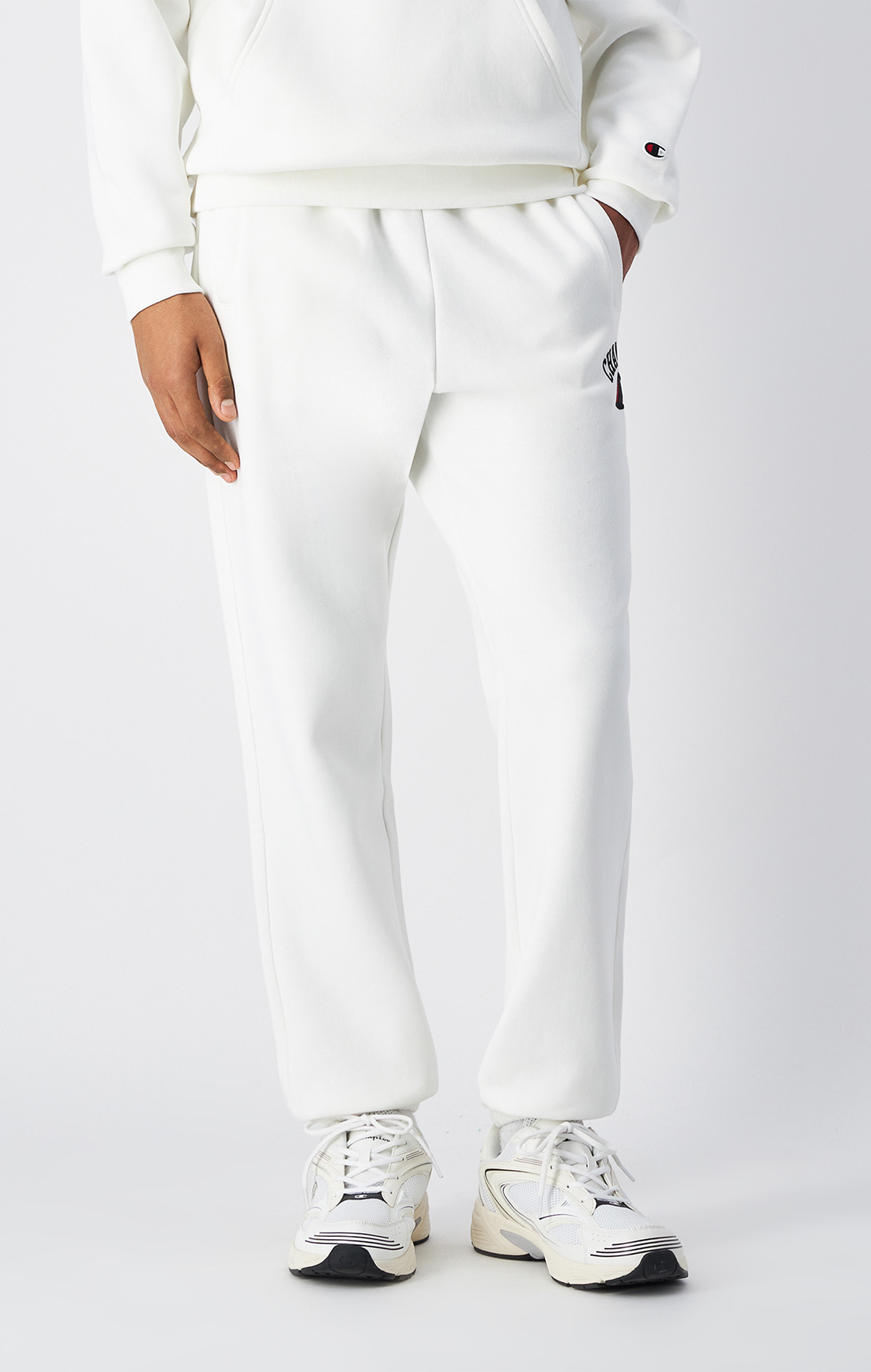 Street Varsity Erkek Beyaz Standard Fit Elastic Cuff Pants