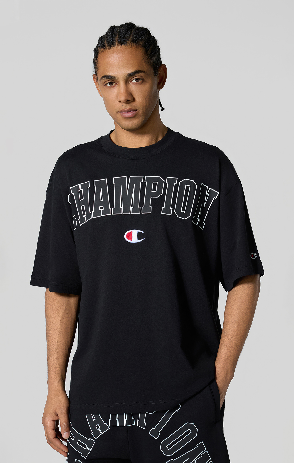 Street Varsity Erkek Beyaz T-Shape SS Tee | Champion Türkiye