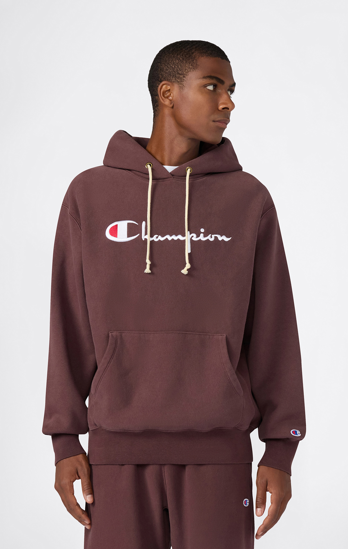 Reverse Weave Core Erkek Yeşil Relax Fit Hooded Sweatshirt