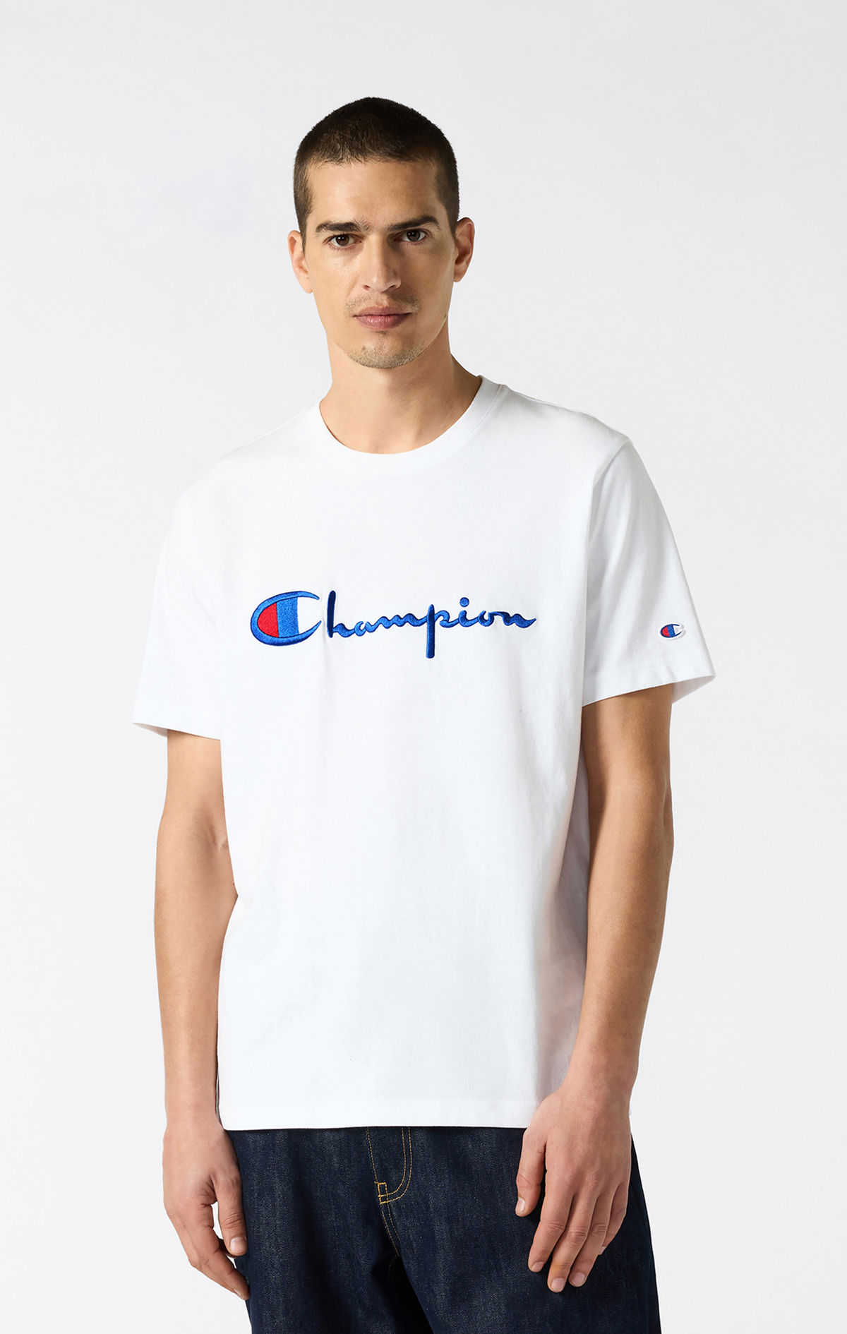 トップス Champion/REVERSE WEAVE Reverse Weave Core Erkek Beyaz Relax Fit Short-Sleeve Tee