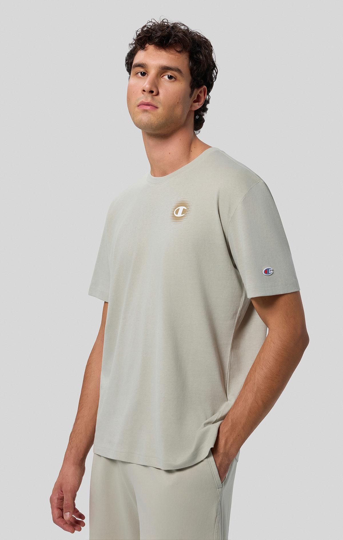 High Summer Erkek Yeşil Standard Fit Crewneck T-Shirt | Champion