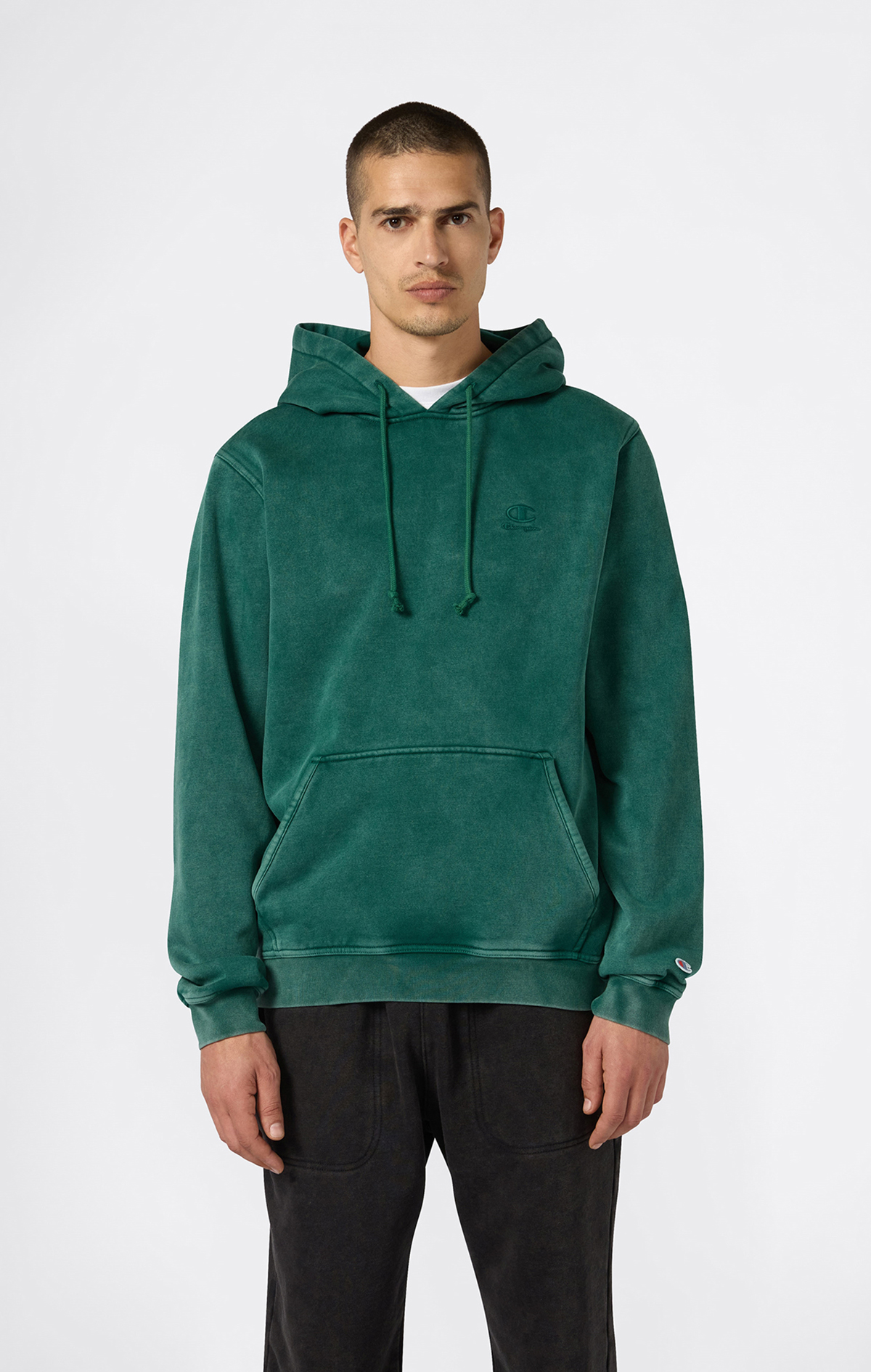 Icons Plush Wash Erkek Yeşil Standard Fit Hooded Sweatshirt