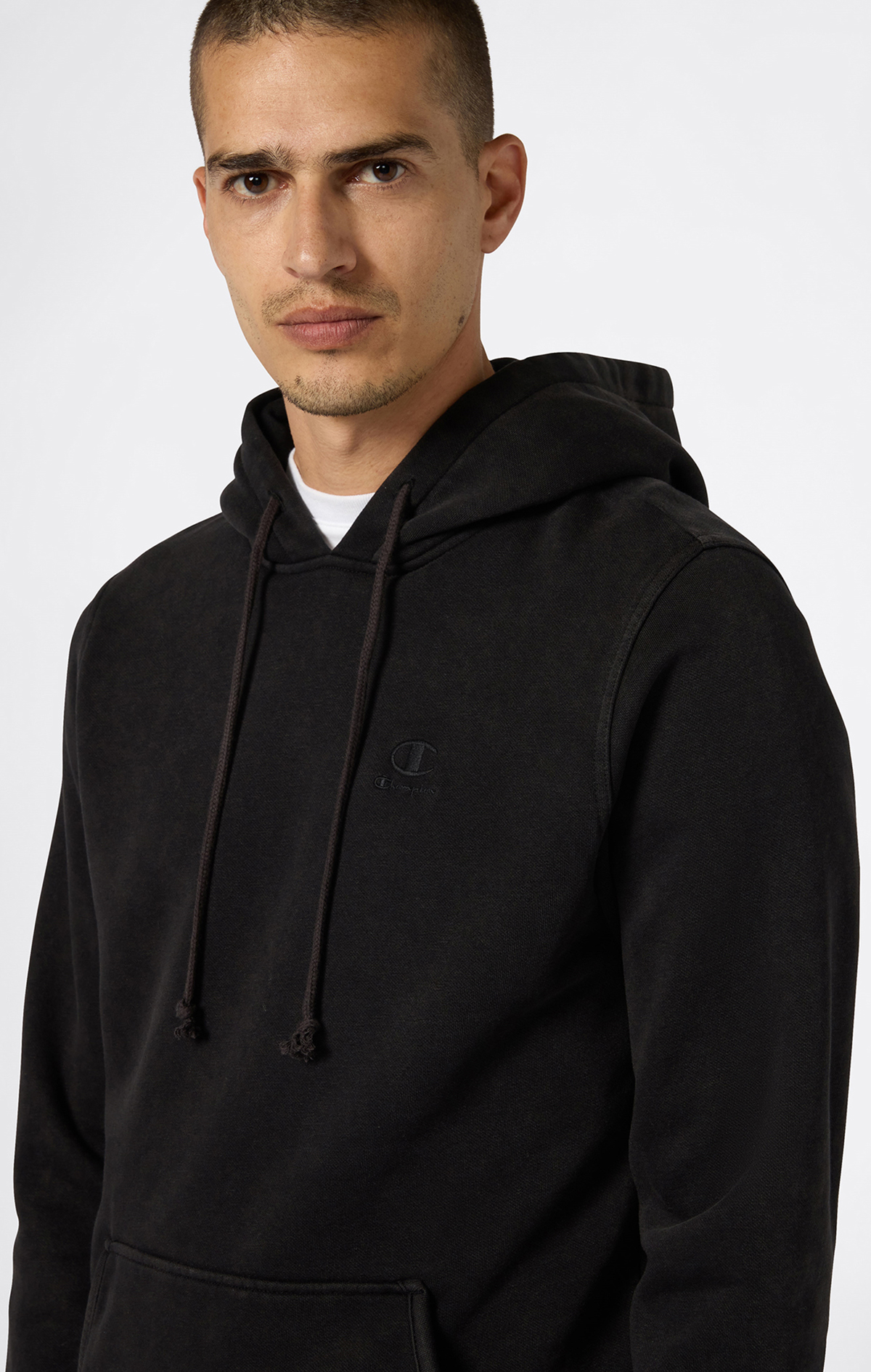 Icons Plush Wash Erkek Siyah Standard Fit Hooded Sweatshirt