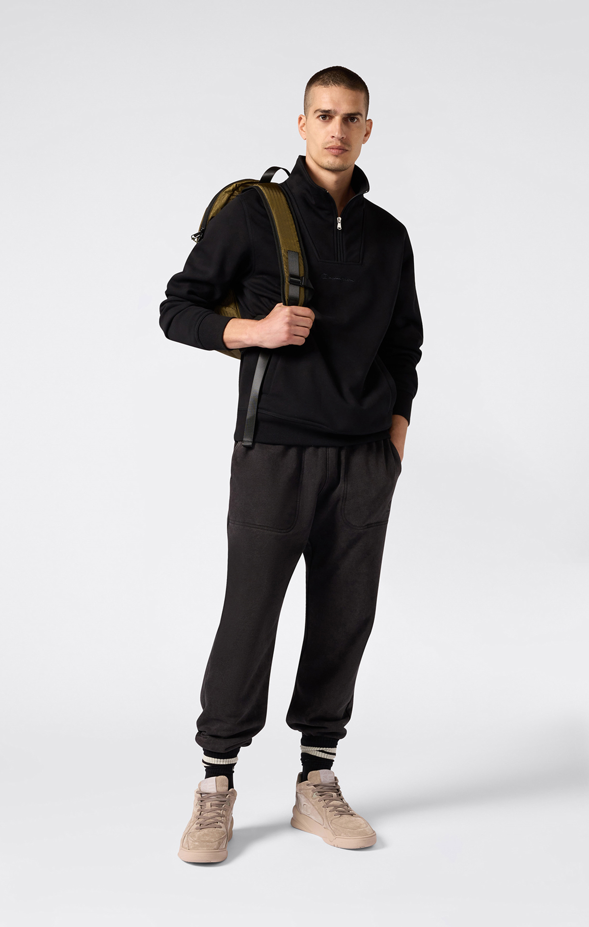 Icons Plush Wash Erkek Kahverengi Standard Fit Elastic Cuff Pants
