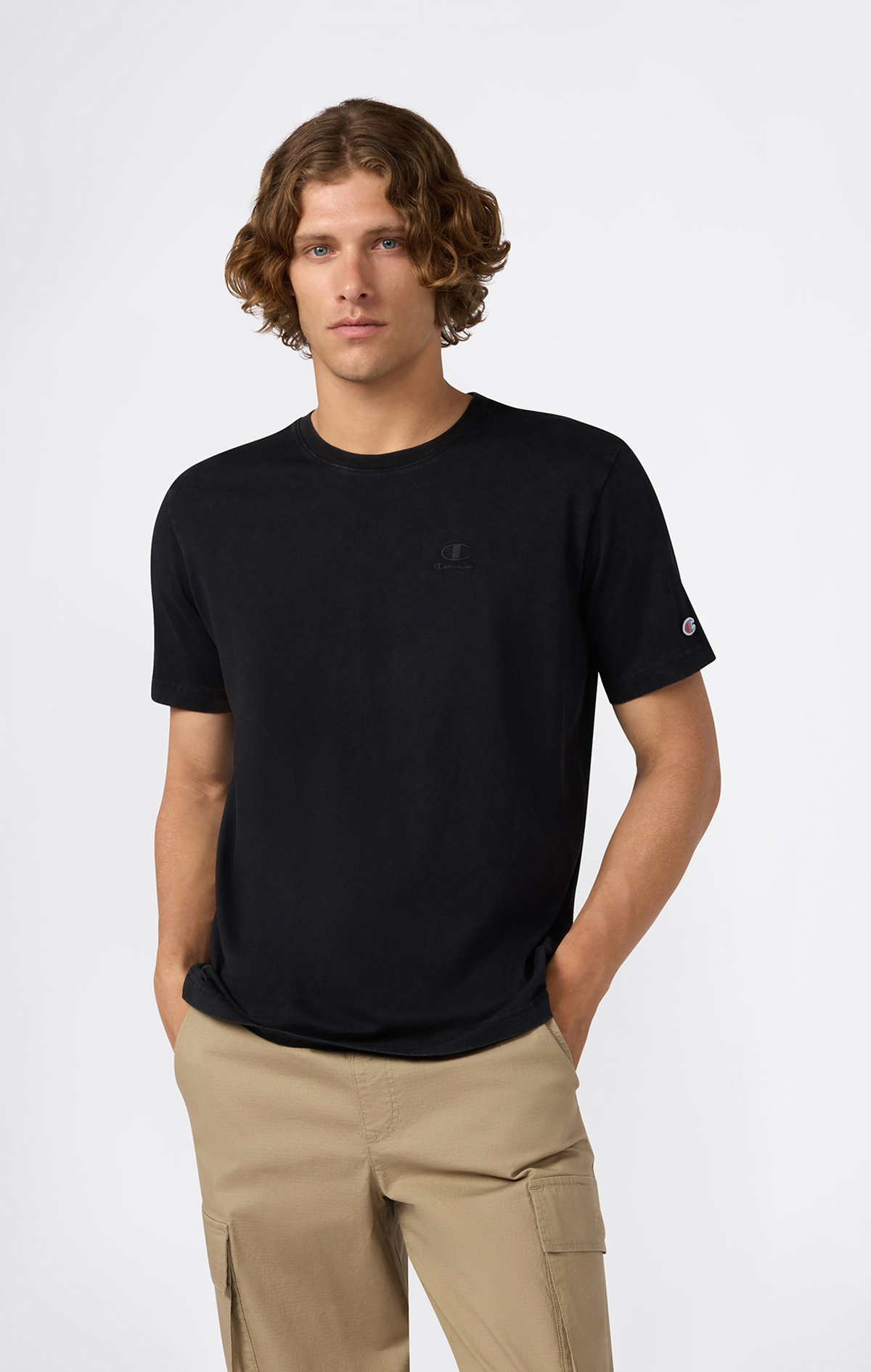 Icons Plush Wash Erkek Yeşil Relax Fit Short-Sleeve Tee | Champion