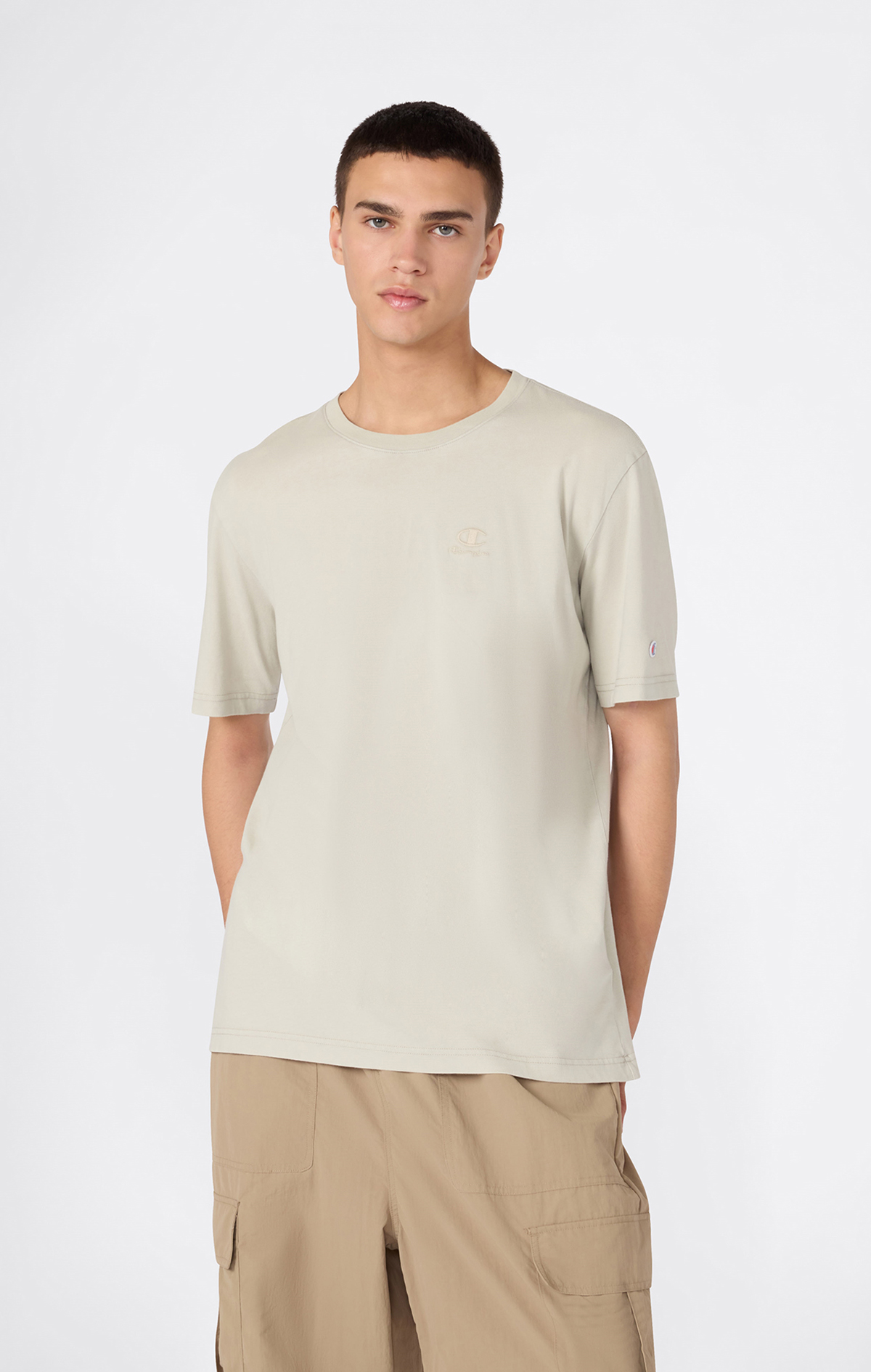 Icons Plush Wash Erkek Yeşil Relax Fit Short-Sleeve Tee | Champion