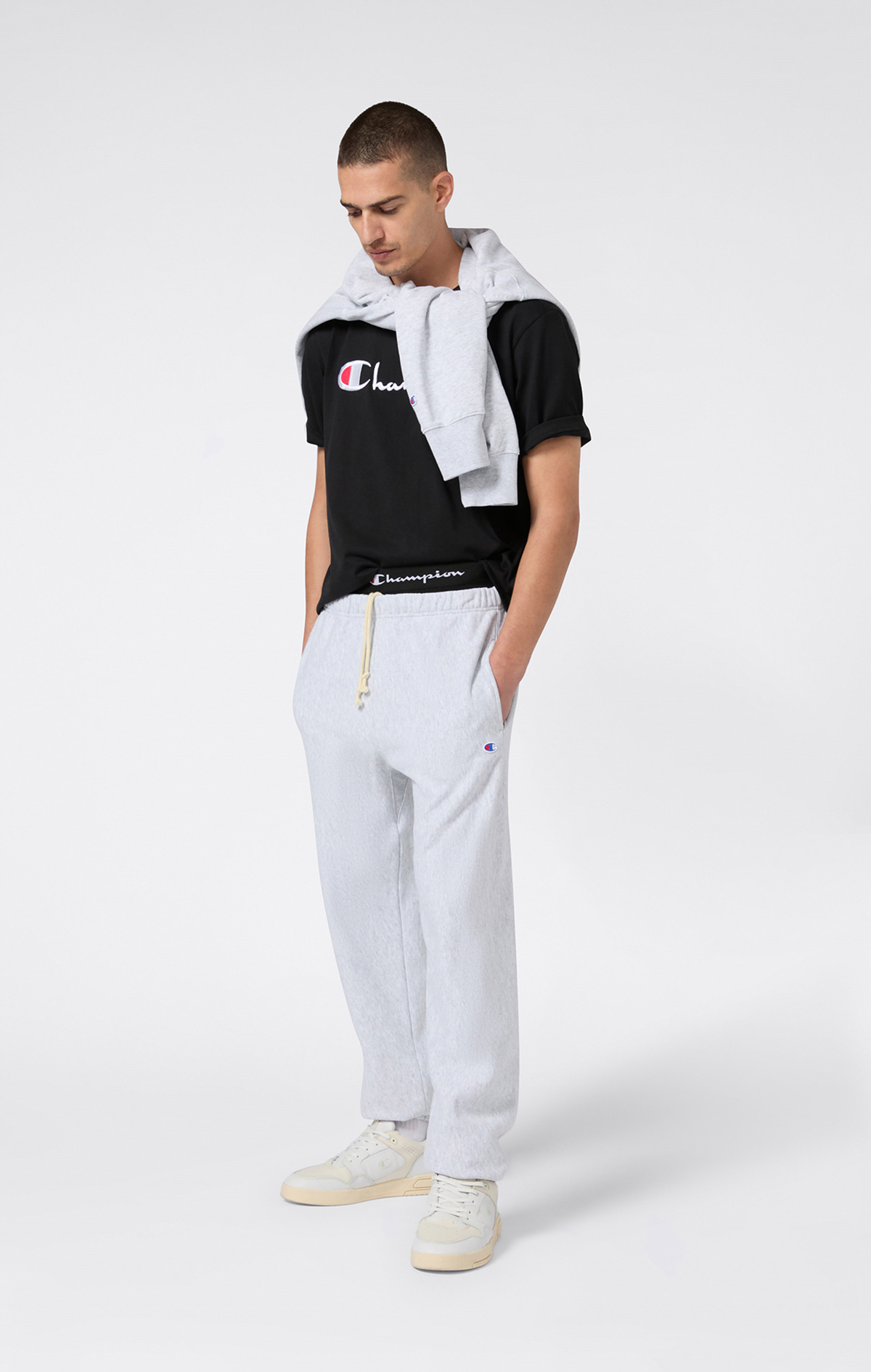 Reverse Weave Core Erkek Gri Elastic Cuff Pants | Champion Türkiye