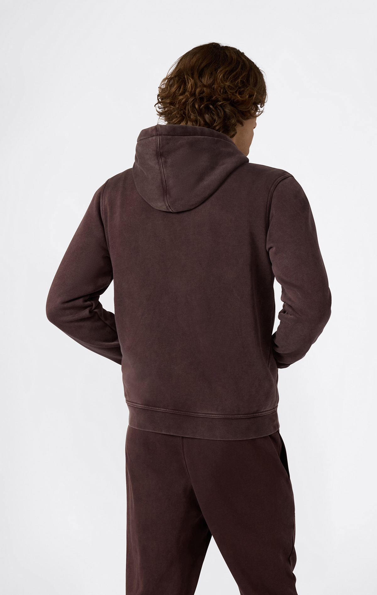 Icons Plush Wash Erkek Kahverengi Standard Fit Full Zip Hoodie