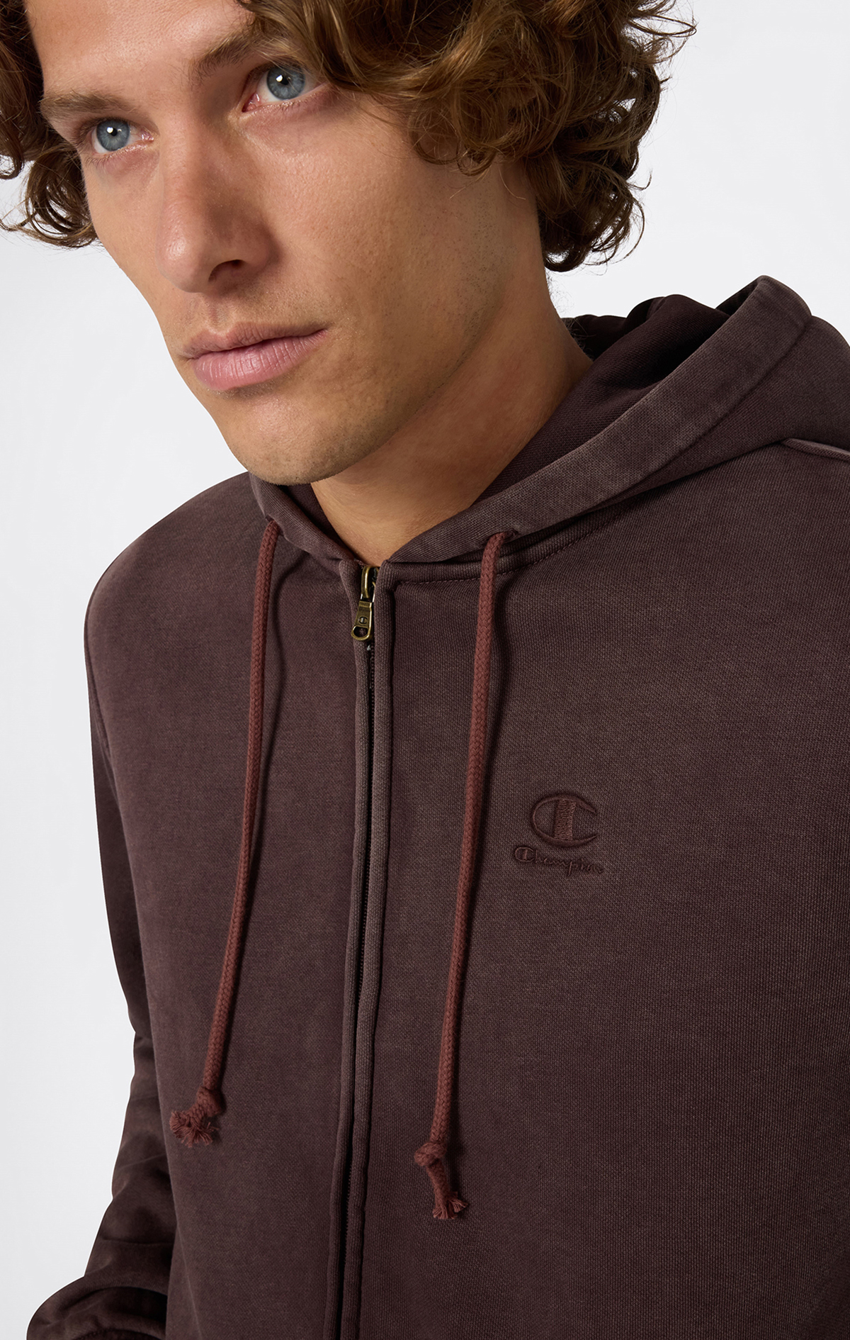 Icons Plush Wash Erkek Kahverengi Standard Fit Full Zip Hoodie