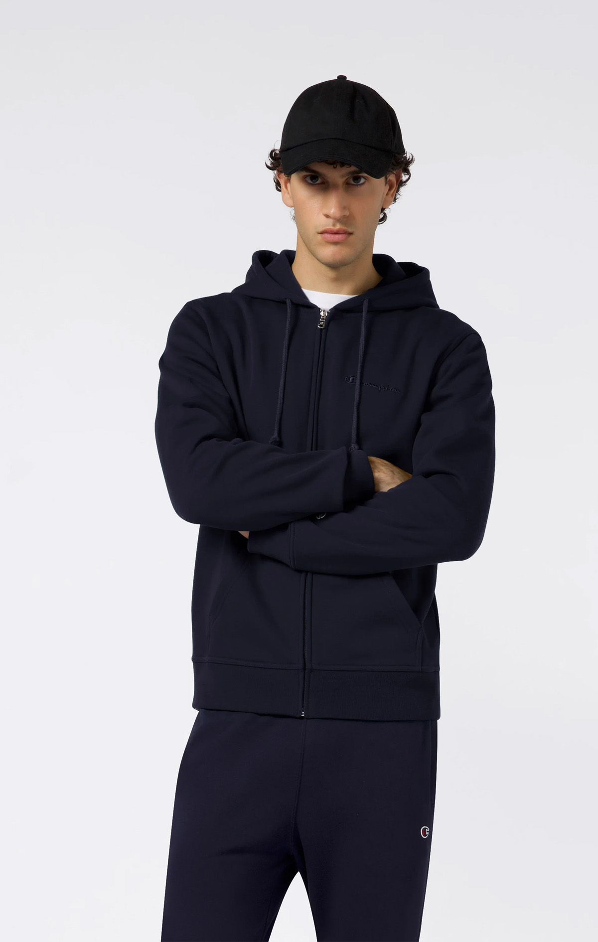 Icons Erkek Lacivert Standard Fit Full Zip Hoodie Sweatshirt