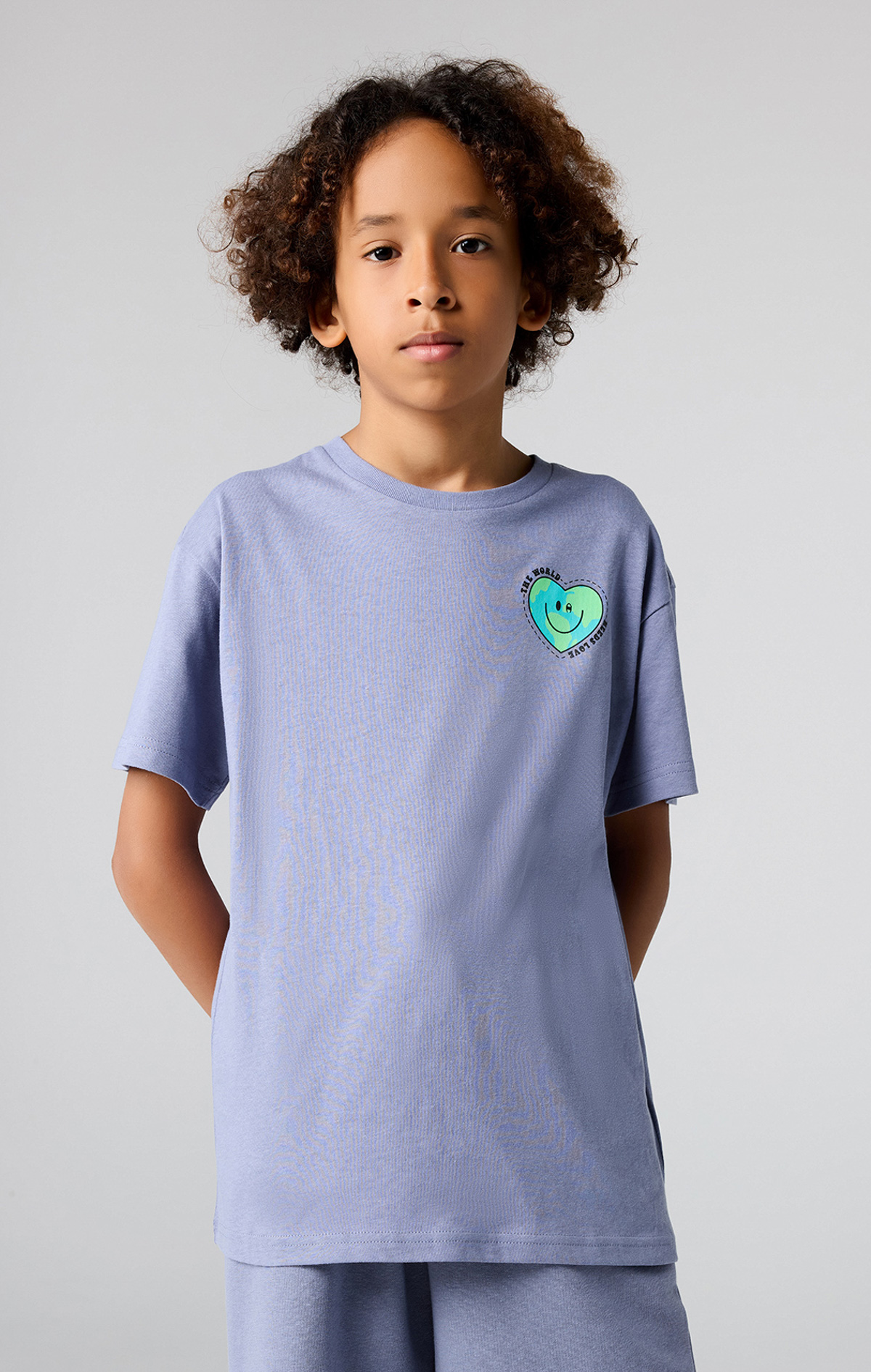 こころ Eco Future Çocuk Mor Cozy Fit Crewneck T-Shirt | Champion Türkiye