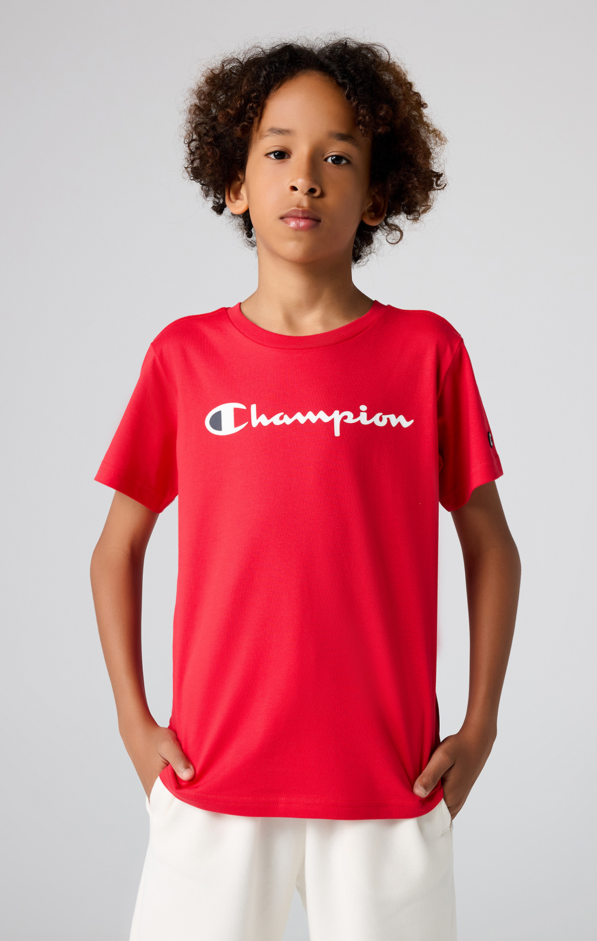 Icons Çocuk Kırmızı Regular Fit Crewneck T-Shirt | Champion Türkiye