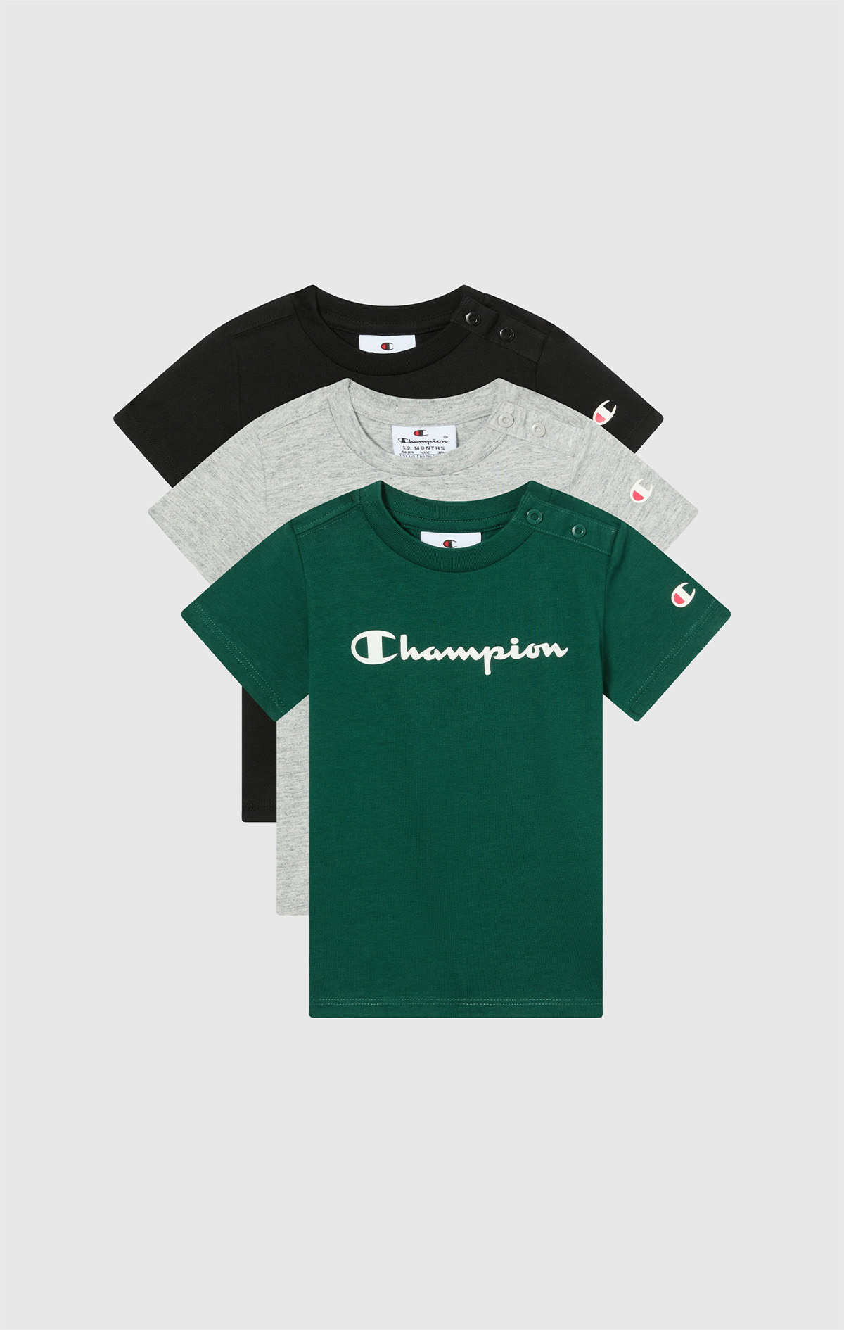 Icons Çocuk Gri Standard Fit 3 pack Short-Sleeve Tee | Champion