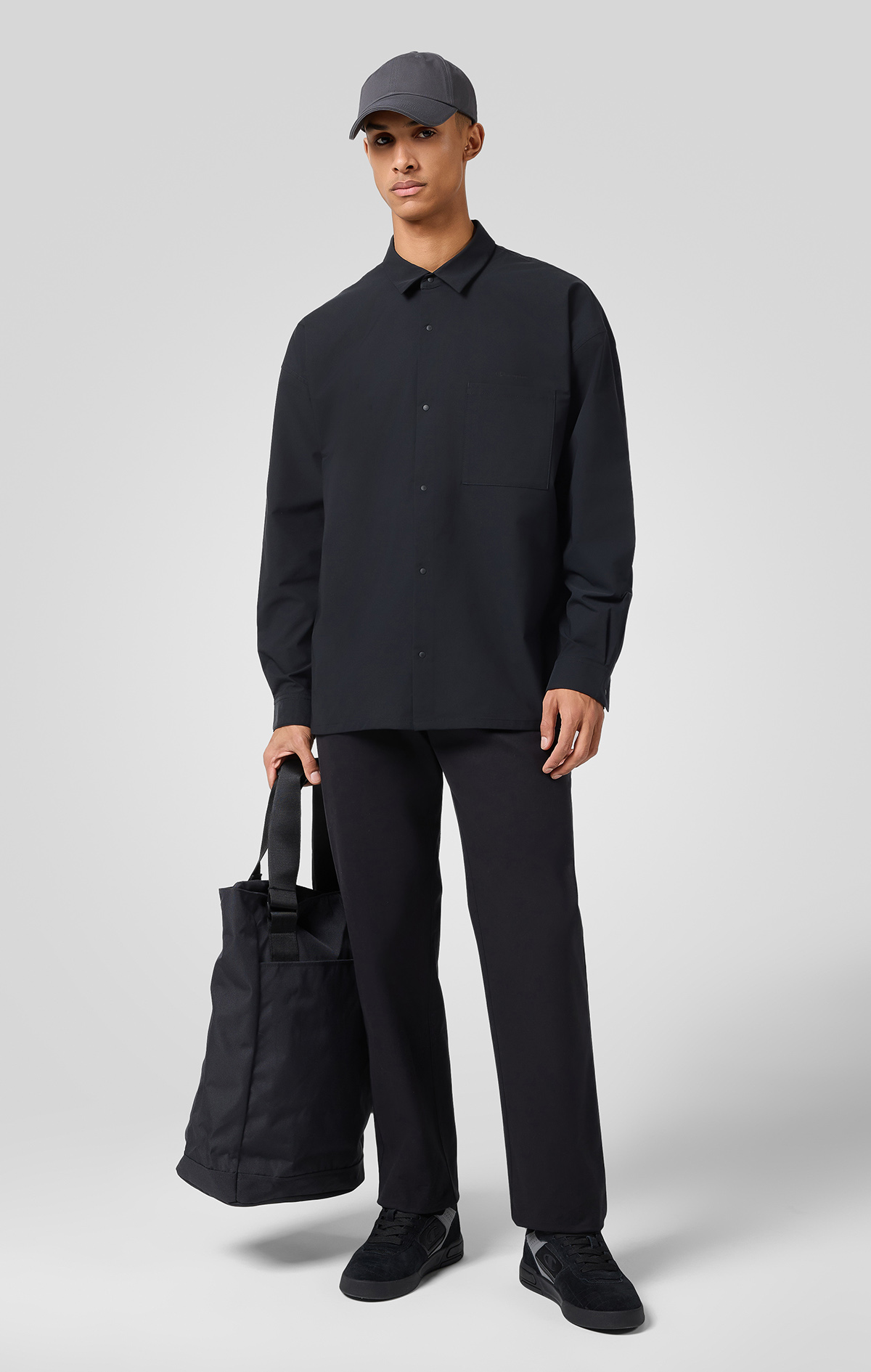 Black Edition Erkek Siyah Custom Fit Long Sleeves Polo Shirt